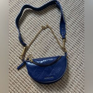 Charles & Keith Double Strap Blue Crossbody Bag
